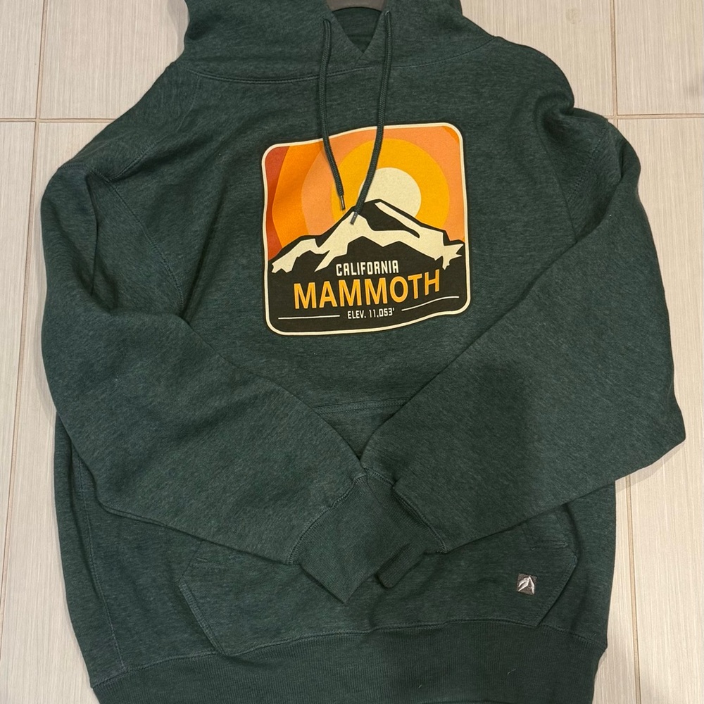 Dark Green hoodie, Mammoth Mountain, size L